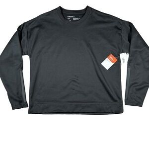 Sports Illustrated Mens Crew‎ Neck Sweatshirt Zip Cuffs Black Large NWT Comfy